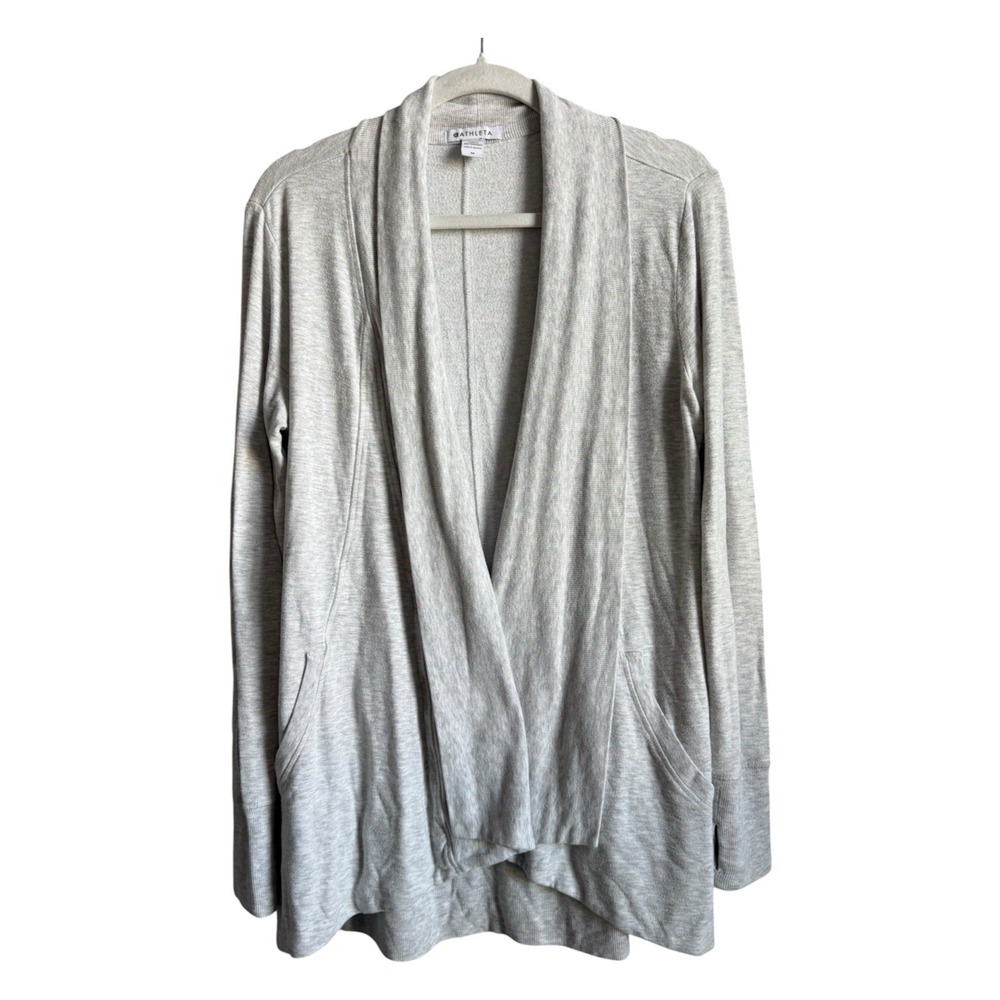 Athleta Pranayama Wrap Cardigan Cover Wrap Marl Grey Heather Plus Size M Active